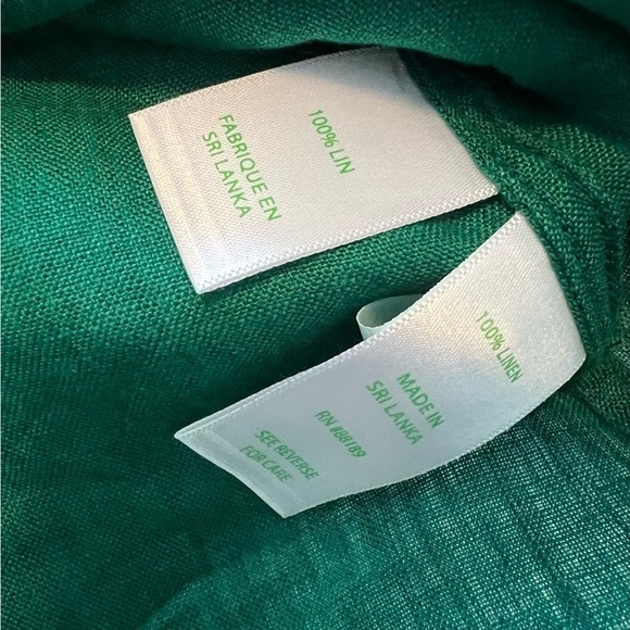 NEW LILLY PULITZER sea view linen button down top in evergreen - Picture 12 of 14
